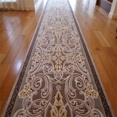 ふるさと納税 和泉市 日本製 廊下カーペット 80cm×440cm 【モダンオーナメント】 滑り止め ブラウン