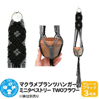 ふるさと納税 邑楽町 マクラメプランツハンガー ミニタペストリー TWOフラワー 3号用|09_chm-d30101ah