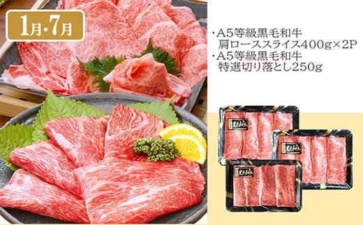 定期便(6回配送)A5等級鹿児島県産黒毛和牛三昧II-0016【1166763】_ ふるさと納税 定期便 牛肉 豚肉 霜降り 焼肉 黒毛和牛 サーロイン ステーキ 切り落とし ホルモン しゃぶしゃぶ 肩ロース もつ鍋 すき焼き