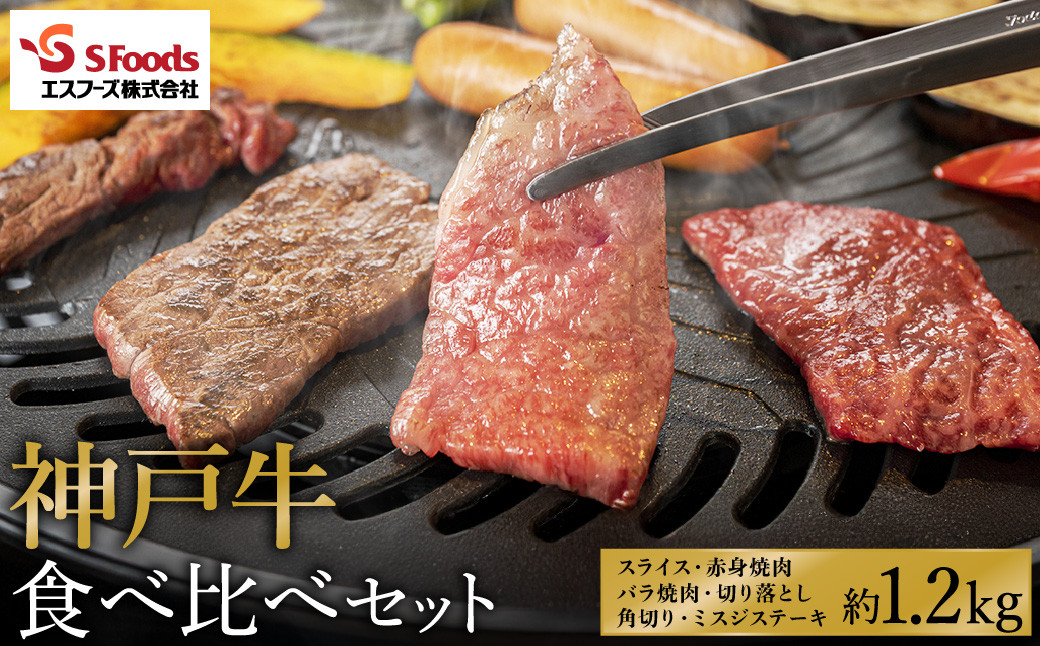 
            神戸牛 部位食べ比べ フルコースセット 計約1.2kg / しゃぶしゃぶ・ステーキ・焼肉・煮込み 神戸牛 牛肉 詰め合わせ セット 霜降り 但馬牛 黒毛和牛 国産牛【エスフーズ株式会社】【12月19日寄附(決済)完了分まで年内配送】
          