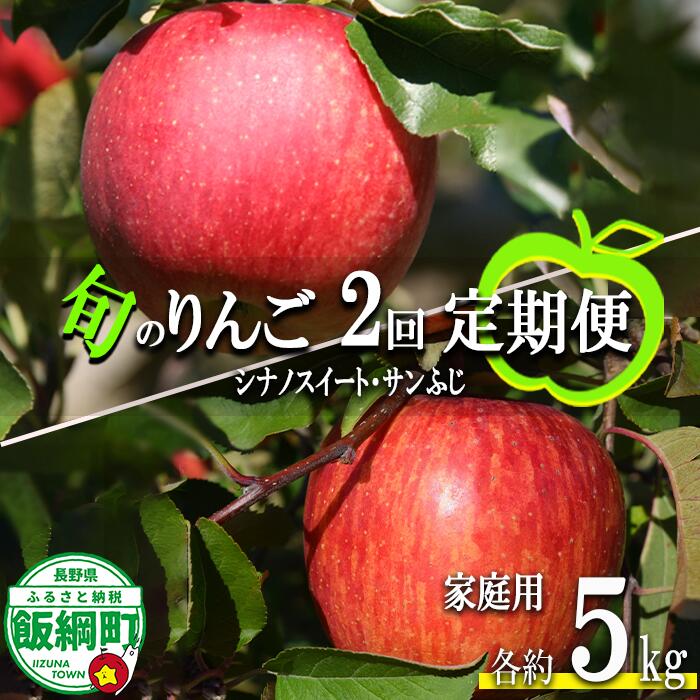 【ふるさと納税】 季節のりんご 【 定期便 】 旬の2品種 5kg × 2回 家庭用 マルカズりんご農園 沖縄県への配送不可 〔 果物 フルーツ 林檎 長野 予約 農家直送 5キロ 定期便 〕【令和7年度収穫分】 発送：2025年10月中旬〜