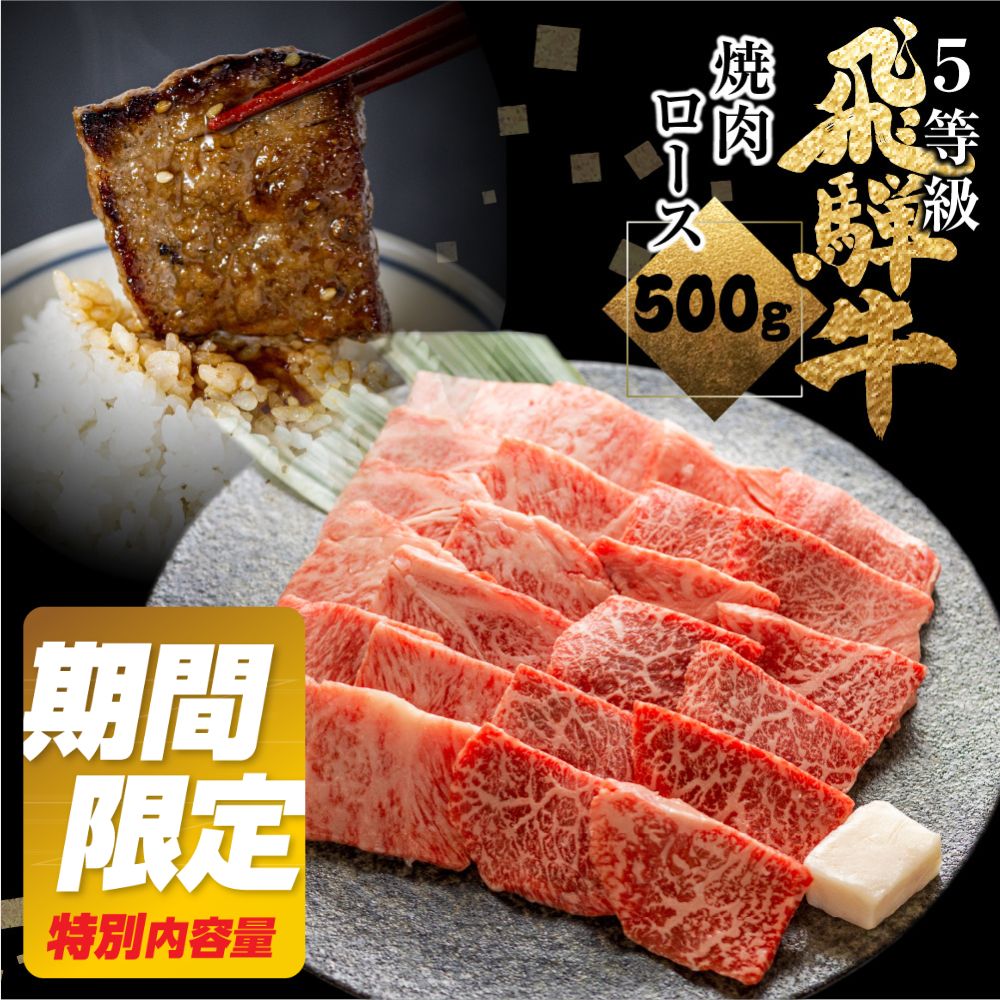 【ふるさと納税】《9月末までの期間限定内容量》日時指定可能 飛騨牛ロース焼肉 500g 焼き肉 焼肉 BBQ 国産牛 国産 牛肉 肉 厳選 熟成 贈答用 肉の沖村 飛騨市 飛騨牛 高評価 スピード配送 3万円 30000円 [Q874]