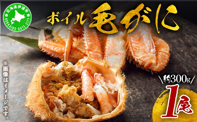 北海道 噴火湾産 冷凍 ボイル 毛がに 約300g×1尾