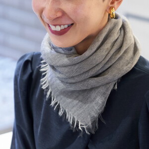 カシミヤストール(公式WEBショップ・ふるさと納税限定商品) 小判サイズ ミディアムグレー [4018]