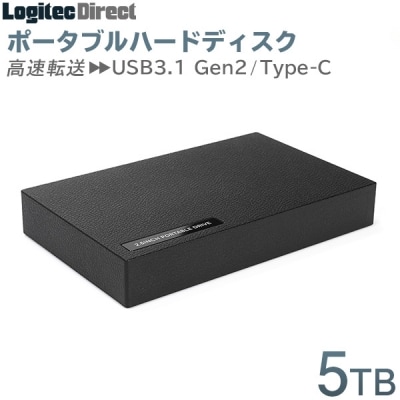 ロジテック ハードディスク(HDD) 5TB ポータブル TypeC/LHD-PBR50UCBK