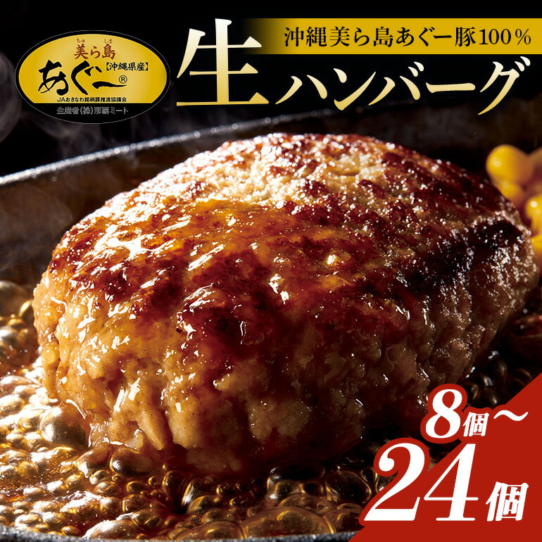 【ふるさと納税】美ら島あぐー ハンバーグ 8個～24個 セット 沖縄県 おかず 惣菜 アグー豚 使用 冷凍 4個入/1パック 小分け おいしい 肉 糸満市 国産 肉汁 たっぷり ブランド豚 ジューシー 肉厚 簡単調理 ギフト プレゼント グルメ おつまみ ディナー オードブル 送料無料
