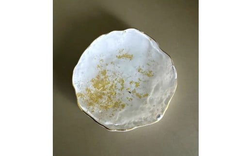 豆皿 口金ロック 古代金箔純白 ［NF169］
