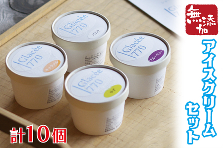 益子町 無添加アイスクリーム 10個 AB001