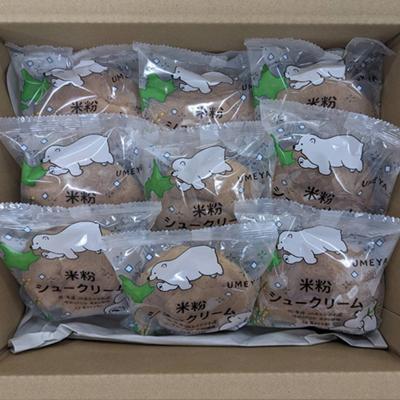 【定期便】グルテンフリー、米粉100％美「米粉シュークリーム」9個　（3回隔月発送）【 シュークリーム 菓子 お菓子 おかし スイーツ デザート 洋菓子 旭川 北海道 人気 お楽しみ セット 食品 】