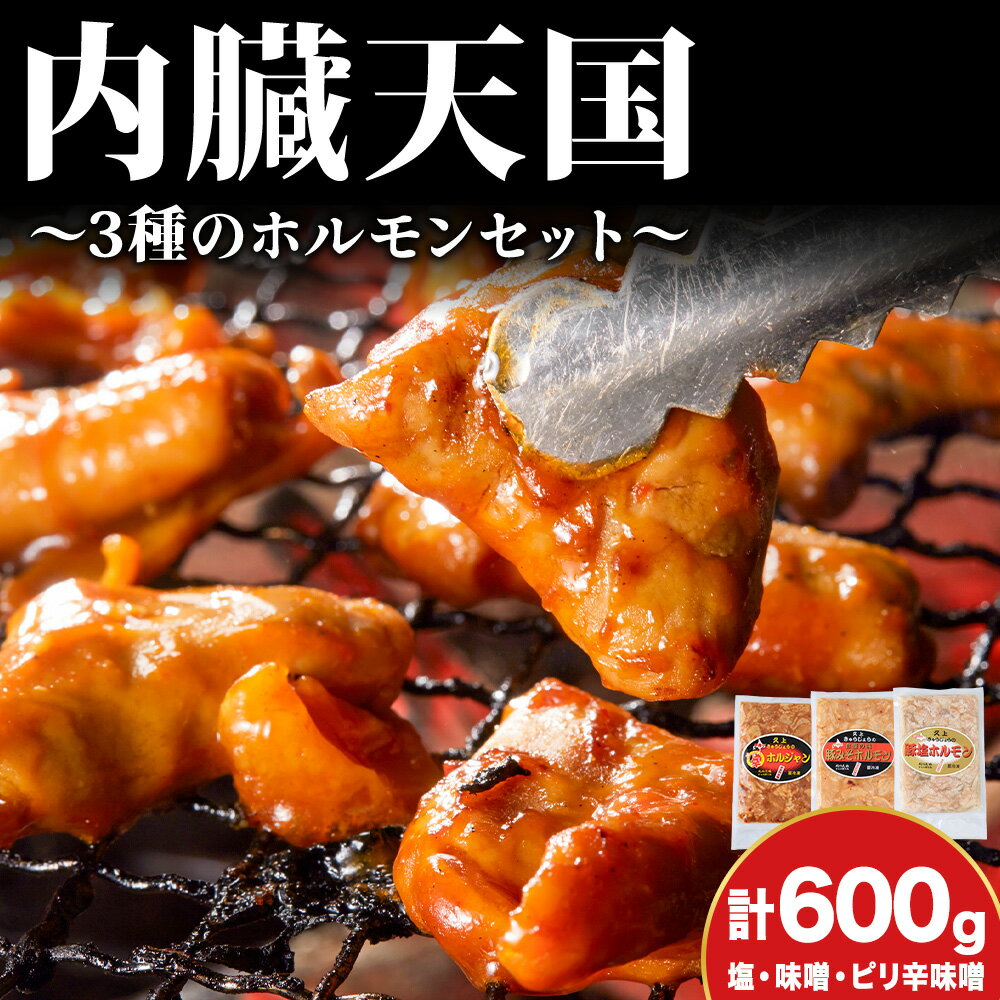 【ふるさと納税】内臓天国 〜3種のホルモンセット〜 豚肉 ホルモン お肉 焼肉 バーベキュー　味付け 豚肉 ホルモン モツ みそホルモン みそダレ 塩ホルモン 塩だれ ホルジャン 焼肉 もつ鍋 北海道ふるさと納税 木古内町 ふるさと納税 北海道