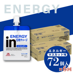定期便 6回 inゼリー エネルギー 72個入り マスカット 味 180g×72個×6回 インゼリー ゼリー飲料 まとめ買い 森永製菓 栄養補給 10秒チャージ スポーツ エネルギー補給 アスリート 
