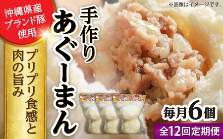 【全12回定期便】あぐーまん 6個入り (2個入り×3P) 肉まん 豚まん 点心 お取り寄せ 冷凍 沖縄市 / 豚々茶舗[BCBL038]