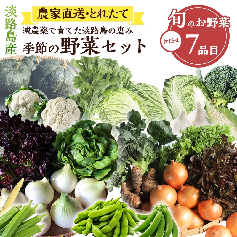 
                  淡路島 季節の野菜セット 約 7種類 農家直送 玉ねぎ リーフレタス ブロッコリー ミニ白菜 カリフラワー にんにく 春菊 みやざきファーム 淡路島 洲本市 [№5395-0349]
                