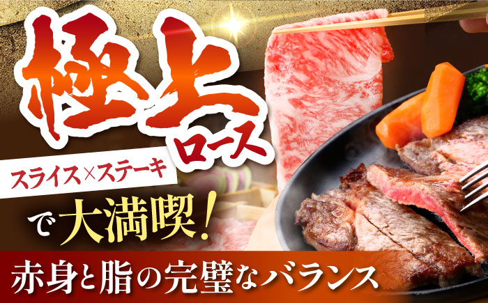 【全6回定期便】佐賀牛 ロース ステーキ・スライス定期（ステーキ 250g×2・スライス 500g）【肉の三栄】 [HAA049]