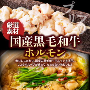 【鉄板将軍】黒毛和牛　牛もつ鍋セット　熟成しょうゆ味（5～6人前セット）【大阪府吹田市】