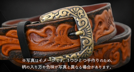 牛革ベルト アンティーク焦茶(茶+黒)【太さ30mm / 厚さ3.7mm / L(130cm)】 [BE027ya-L]