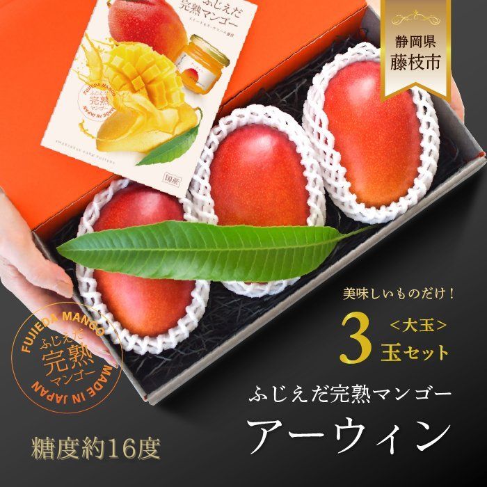 【ふるさと納税】 【先行予約開始】【2026 夏発送】ふじえだ完熟マンゴー「アーウィン大玉3玉」糖度約16度 厳選 数量限定 オンライン決裁 限定 夏 フルーツ 果物 国産 マンゴー マンゴーフルーツ トロピカルフルーツ 静岡県 藤枝市