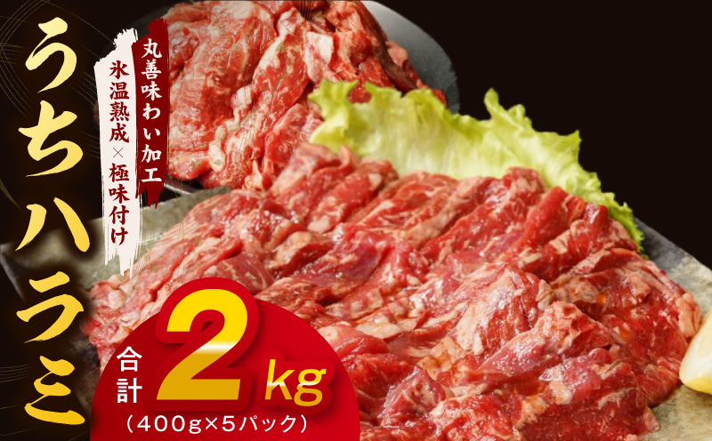 【スピード発送】希少部位 牛肉 うちハラミ 2kg（400g×5）【氷温熟成×特製ダレ 大阪 泉佐野 大阪府 泉佐野市】