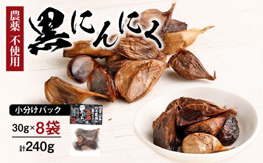 【9月8日～八女の日企画】＜農薬不使用＞八女八片黒にんにく（30ｇ×8袋）メロンの３.５倍の甘さで臭わない！ 農薬不使用 臭わない 疲労回復 健康 グルメ 免疫力アップ 九州 黒にんにく 八女 福岡