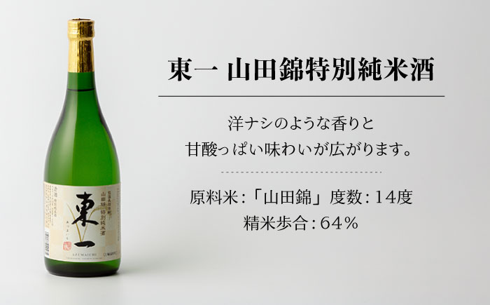 東一 (純米酒 山田錦純米酒 山田錦特別純米酒) 720ml 3本 【嬉野酒店】 NBQ004