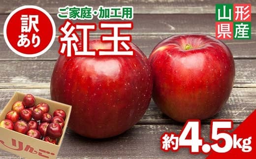 ≪2026年先行予約≫ ご家庭・加工用 山形県産 りんご 紅玉 約4.5kg 2026年10月上旬から順次発送 中生種 早い 林檎 リンゴ こうぎょく 果物 くだもの フルーツ 秋果実 訳あり 加工用 家庭用 自宅用 農家 支援品 産地直送 期間限定 山形県 西川町 月山 FYN6-148