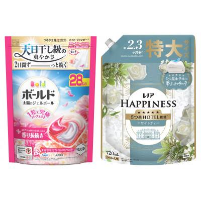 ふるさと納税 群馬県 ボールド ジェルボール 4D華やかプレミアムブロッサムの香り &amp; レノアホワイトティー つめかえ用