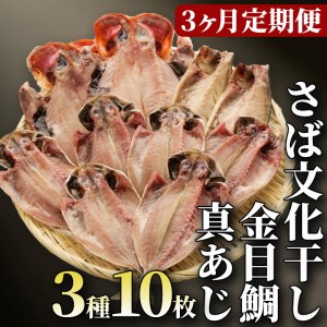 【定期便 全3回】干物 3種10枚セット 沼津 干物
