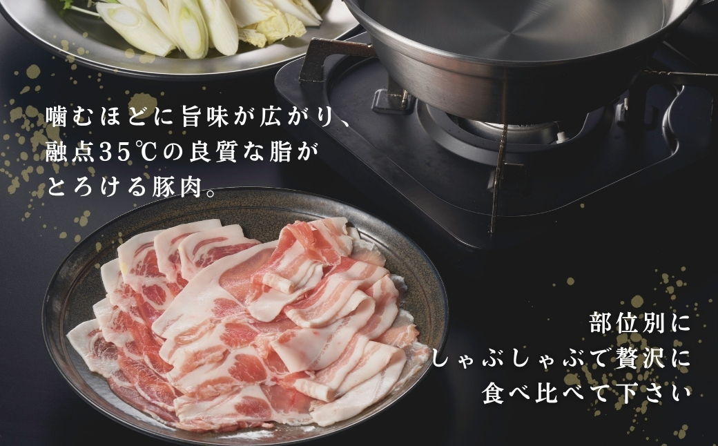 鬼の宝ポークしゃぶしゃぶ食べ比べセット 600g ( ロース・肩ロース・バラ肉 各200g ) 156511-002