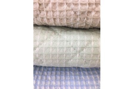 綿100%ワッフル敷パッド ダブル グリーン [0506]