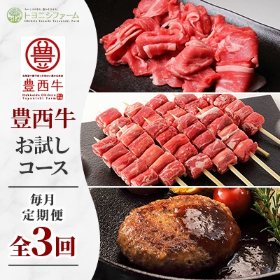 
                  ＜毎月定期便＞豊西牛お試しコース全3回【4065346】
                