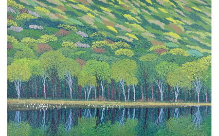 「萌彩」クリーム額 | 版画 額付 小川手漉和紙 日本版画会 小暮真望 芸術 美術 風景 自然 バージョン 美しい ギャラリー アーティスト アート ART 芸術 デザイン インテリア 絵画 限定版 