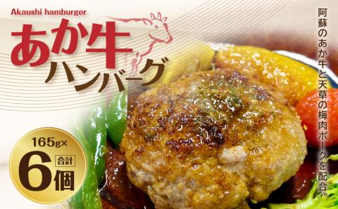 あか牛 ハンバーグ 165g×6パック 合計990g 肉 お肉 牛肉 赤牛 和牛