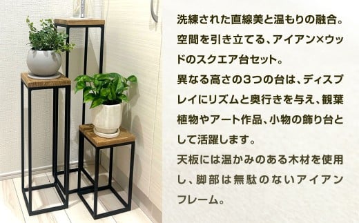 暮らしに合わせて変化するスクエア台 3点 セット （小） 艶消しブラック×ジャコビーン 台セット 台 家具 日用品 福岡県 北九州市