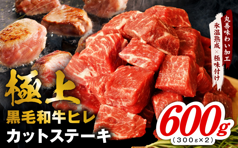 【スピード発送】極上黒毛和牛ヒレ カットステーキ 合計 600g【氷温熟成×極味付け 300g×2P 牛肉 和牛 経産牛 サイコロステーキ 小分け 訳あり サイズ不揃い 大阪 泉佐野 大阪府 泉佐野市】