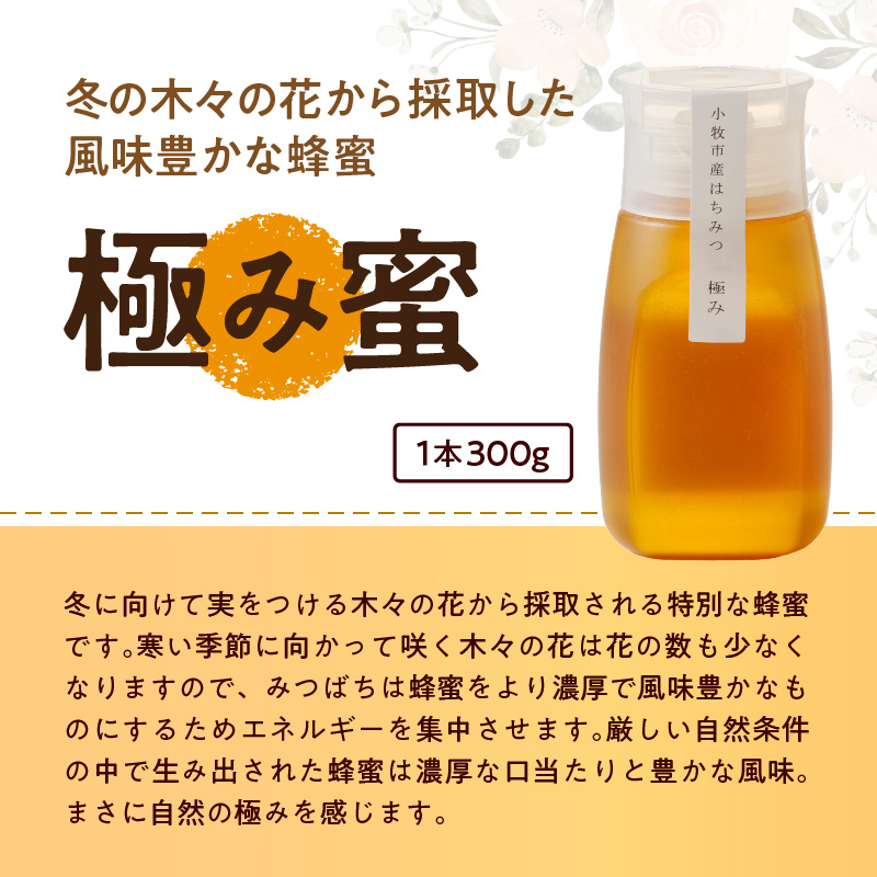 ＜国産＞桃蜜・新蜜・極み 食べ比べ　桃畑で作った完熟非加熱はちみつ（300g×3個）【愛知県小牧市】