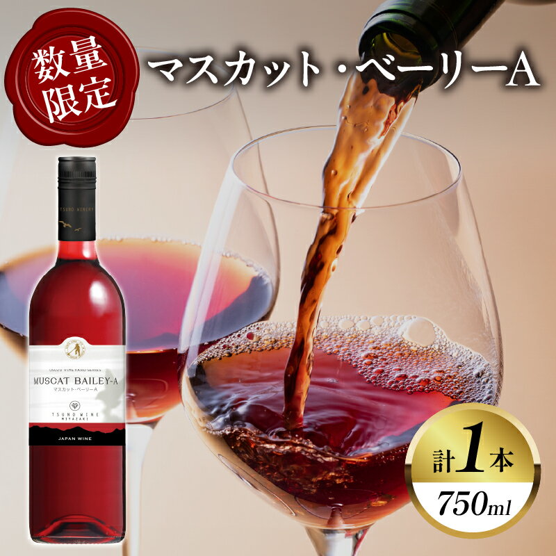 【ふるさと納税】【数量限定】マスカット・ベーリーA (計1本) 酒 飲料 アルコール 国産 ぶどう 赤ワイン 辛口 果実酒 ご褒美 パーティー お祝い 贅沢 記念日 イベント 家呑み 晩酌 ギフト 贈り物 贈答 プレゼント 宮崎県 都農町 送料無料