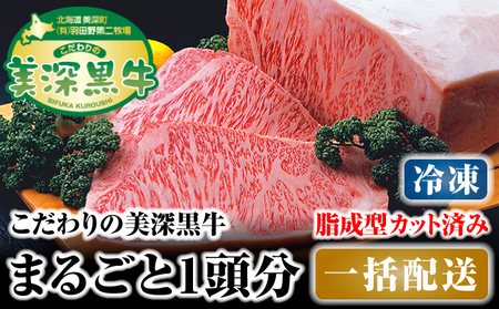黒牛美深黒牛成型脂カットあり 北海道産 黒牛【1頭分】【冷凍】