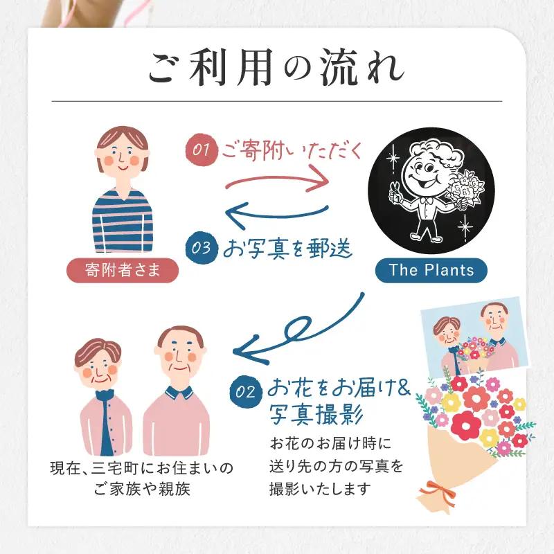 花 ふるさと定期便 3回 お届け 三宅町に住む家族へ 花束 ギフト The Plants:スタンダード