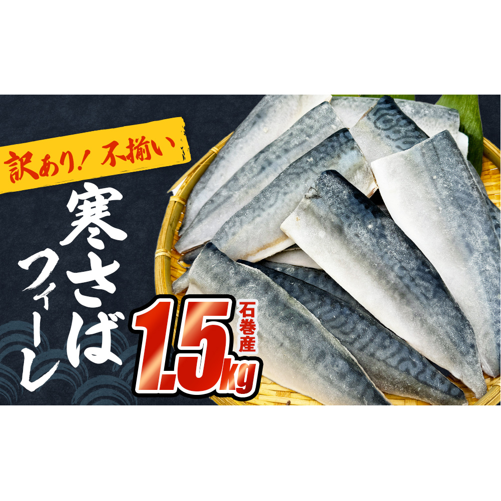 〈 訳あり 〉さば 寒さば フィーレ 無塩 1.5kg 宮城県産 サバ 切り身 冷凍 国産 魚 青魚 鯖 切身 saba 真サバ 焼魚 煮魚 わけあり 不揃い 家庭用 サバフィレ フィレ バラバラ冷凍 取り寄せ 鯖の味噌味 塩焼き 送料無料 宮城県 石巻 石巻市