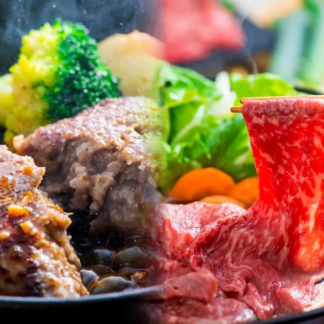 豊後牛ハンバーグ＆大分県産黒毛和牛すきやき肉(500g)セット | 和牛