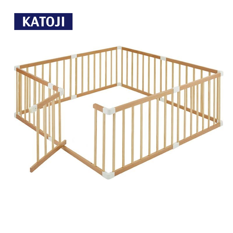 木製ベビーサークル 扉付（ナチュラル）｜カトージ KATOJI ブランド 子育て ベビー用品 赤ちゃん 子ども 子供 サークル ベビーサークル ベビー かわいい 木製 家具 天然木 ナチュラル