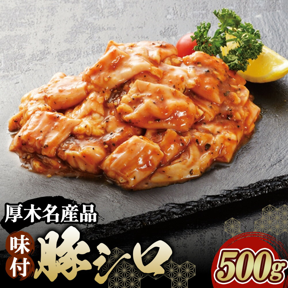 【ふるさと納税】味付豚シロ　500g ／ 豚ホルモン 味付け肉 豚シロ みそダレ 焼肉用 もつ焼き もつ鍋用 下味付き 冷凍食品 家庭用 バーベキュー用 お酒のおつまみ 肉惣菜 国産豚肉 下処理済み