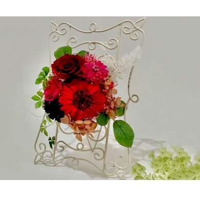 プリザーブドフラワー ラビアンローズ【フラワースポットベルローズ】インテリア 飾り 贈り物 ギフト お花 花 アレンジメント 薔薇 バラ ガーベラ ジニア レッド ピンク ブルー 上品 華やか クリス