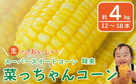 とうもろこし みらい 約4kg 12～18本 コーン スイートコーン とうもろこし 