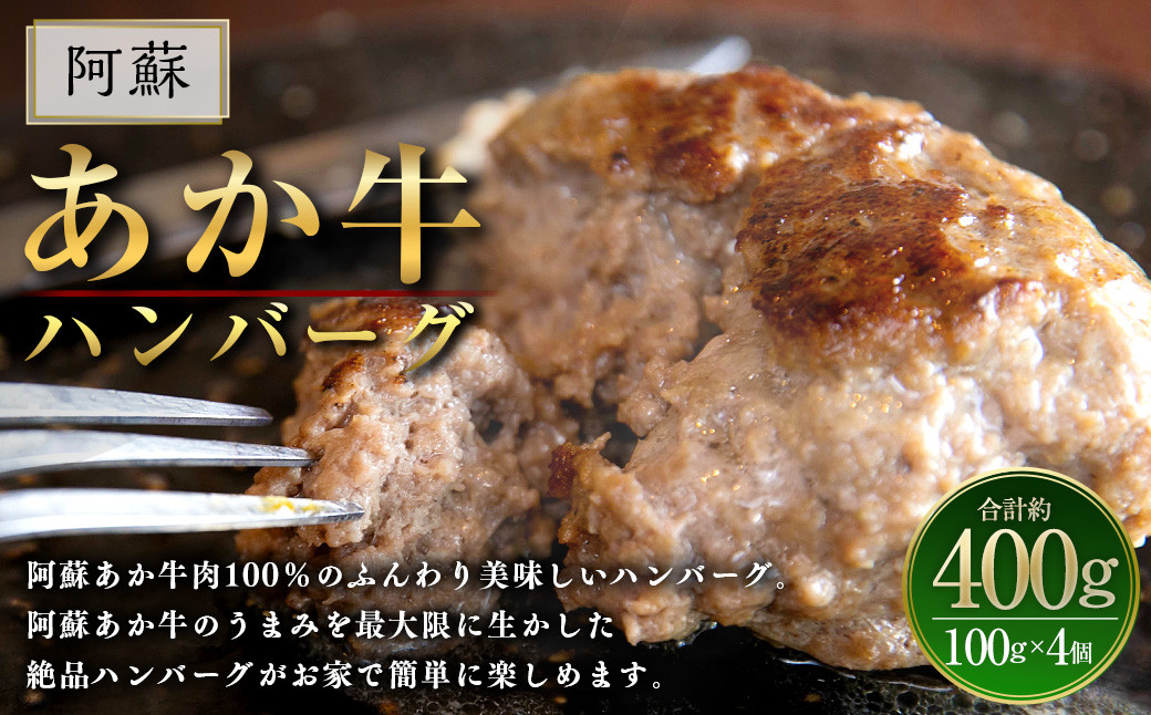 阿蘇 あか牛 ハンバーグ 4個 200g(100g×2個)×2セット あか牛肉100％使用 牛肉 牛 惣菜 冷凍 熊本県産