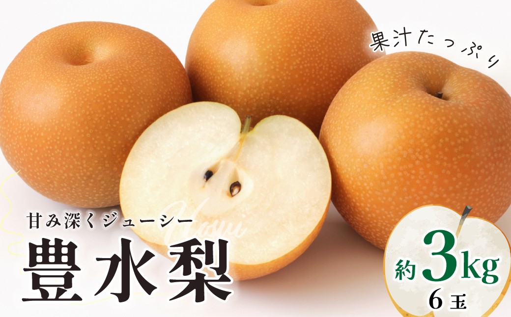 
                  梨 豊水 約3kg 6玉 先行予約 2026年 | 梨 豊水 オリジナル 大きい みずみずしい 品種 フルーツ 産地直送 限定品 贈り物 新鮮 お取り寄せ デザート ギフト 風味豊か 大玉 香り 上品 希少価値 珍しい 地域 甘い 限定 果物 果樹 果樹園せいよう 茨城県 常陸太田市
                