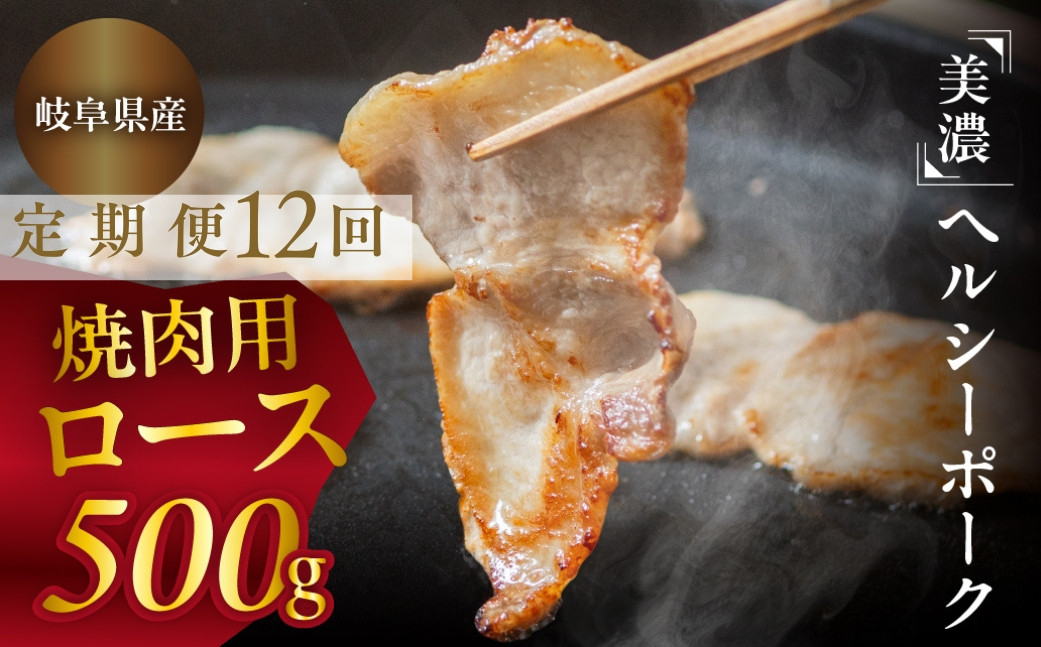 
            【定期便12回】豚肉 ロース 焼肉 500g 美濃ヘルシーポーク | 豚肉 肉 ぶた ブタ やきにく 焼き肉 冷凍 トキノ屋食品
          