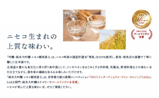《ニセコ町×八海山コラボ地酒》吟醸・純米大吟醸　ニセコ蝦夷富士（ニセコ町産酒米「彗星」100％使用）