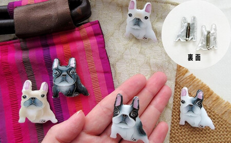 【ヒロミ・アート】フレンチブルドッグブローチ(白) [ 京都 嵐山 東山 京七宝 純銀製 犬 人気 おすすめ 装飾品 かわいい ギフト プレゼント お取り寄せ 通販 送料無料 ふるさと納税 ]