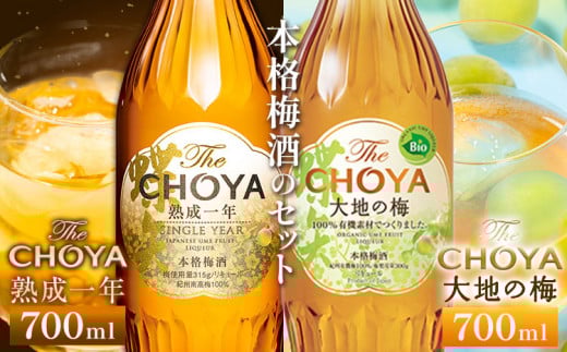 The CHOYA 熟成一年 700ml The CHOYA 大地の梅 700ml 計2本 セット 飲み比べ 羽曳野商工振興株式会社《30日以内に出荷予定(土日祝除く)》大阪府 羽曳野市 送料無料 梅酒 梅 酒 CHOYA チョーヤ チョーヤ梅酒 お酒 紀州 南高梅